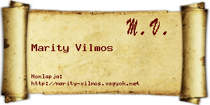 Marity Vilmos névjegykártya