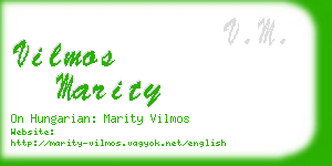 vilmos marity business card